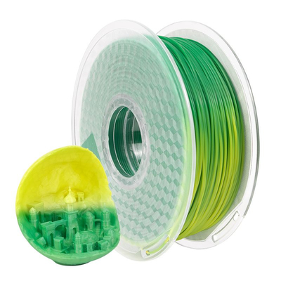Harga yang bagus PLA Temp Perubahan Warna 3D Filament Hijau Ke Kuning 3D Printing Filament on line