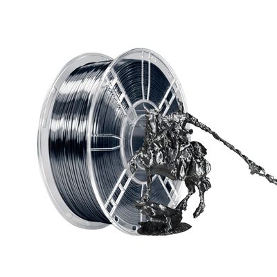 İyi bir fiyat. 100% Balonsuz Sertlik Geliştirilmiş İpek Demir Siyah PLA Filament 3D Baskı için çevrimiçi