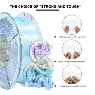 İyi bir fiyat. Özelleştirilebilir PLA + Gökkuşağı İpek Filament Makaron Renkli 3B Yazıcı Enlem 1.75mm çevrimiçi
