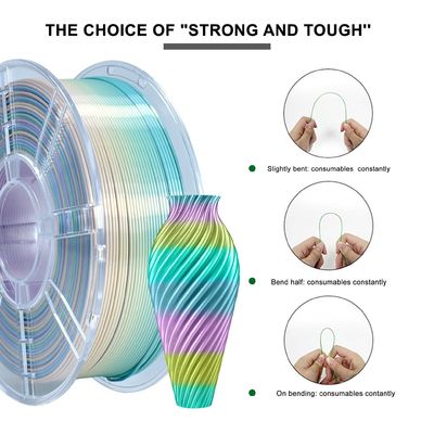 Un buon prezzo. Filamento arcobaleno con rigidità migliorata per stampante 3D PLA Plus Silk Mini Color in linea