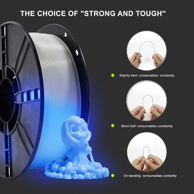 Goede prijs Toughness Enhanced Glow Blauw 3D Printer Filament Professionele Kwaliteit PLA Plus online