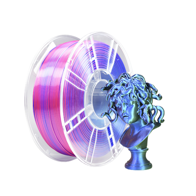 Buon prezzo Filamento di stampante 3D con rigidità migliorata PLA seta tricolore rosso blu verde senza bolle in linea