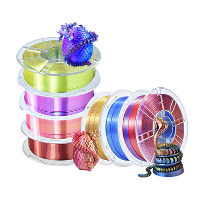 İyi bir fiyat. Endüstri Net Ağırlığı 1kg Diametrisi 1.75mm 3D Baskı İpek Filament Çift Renkli Kırmızı Altın PLA çevrimiçi