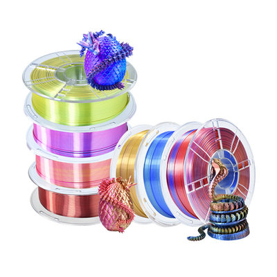 Bom preço. Indústria Peso líquido 1 kg Diâmetro 1,75 mm Impressão 3D Filamento de seda Dupla cor Vermelho Ouro PLA on-line