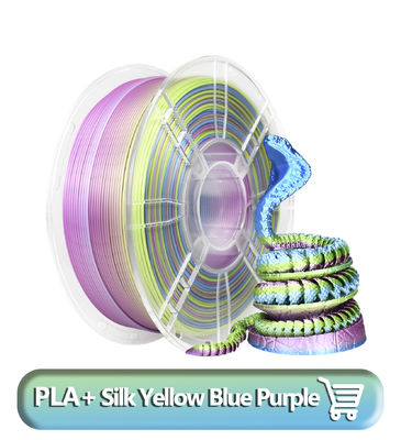 Un buon prezzo. Materiale resistente e resistente Filato PLA Seta Giallo Blu Viola Stampa 3D 1,75mm in linea