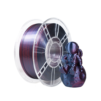 Buon prezzo Filato di seta tricolore nero viola rosso PLA+ per la stampa 3D Filamento 1,75 mm in linea