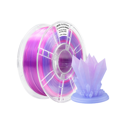 Buon prezzo Filamento PLA+ trasparente gradiente doppio colore rosa rosso blu chiaro 1,75mm Filamento di stampa 3D in linea