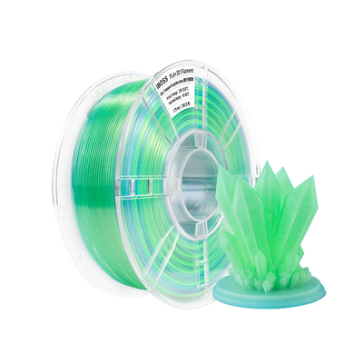 Buon prezzo Stampa 3D Filamento 200-240°C 1.75mm Gradiente trasparente viola blu verde PLA+ Filamento Stampa 3D in linea