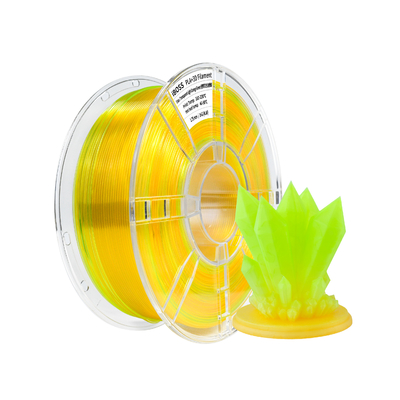 Buon prezzo 3D Filamento di stampa PLA+ Gradiente trasparente Verde arancione chiaro Imballaggio 1,75mm PLA+ Filamento 3D Stampa 1kg in linea