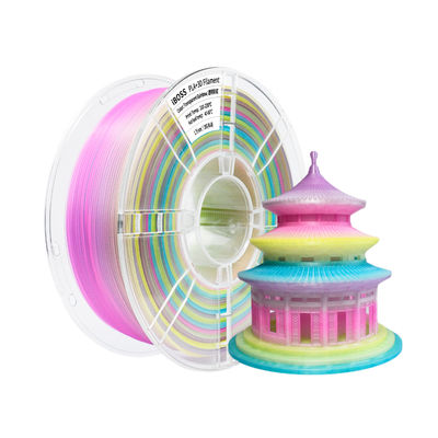 İyi bir fiyat. 3D Baskı Filament 1.75mm Şeffaf Gökkuşağı Brüt Ağırlık 1.3kg PLA+ Filament çevrimiçi