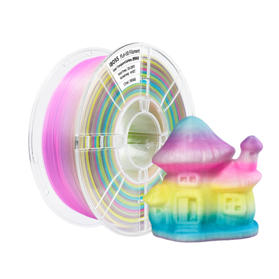 Buon prezzo Stampa ad alta velocità di PLA + Filamento 330M trasparente Filamento di stampa 3D Rainbow in linea