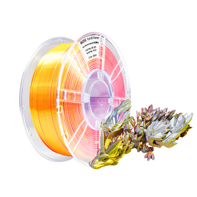 Buon prezzo Filamento di stampa 3D ad alta velocità seta verde arancione rosso oro 1000g filamento PLA+ in linea