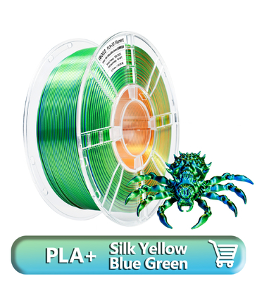 Buon prezzo Filato di seta PLA+ giallo blu verde 1 kg, lucido Filato di seta PLA per stampante 3D ± 0,03 mm adatto alla maggior parte delle stampanti 3D FDM in linea