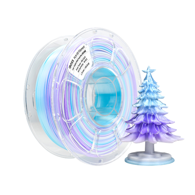 Filato per stampante 3D PLA+ a gradiente di seta 1,75 mm, Filato per stampante 3D a gradiente bianco viola azzurro 1 kg a bobina