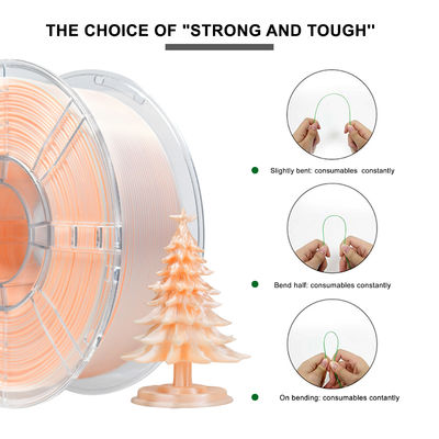 अच्छी कीमत पीएलए+ फिलामेंट 1.75 मिमी ग्रेडिएंट ऑरेंज व्हाइट 3 डी प्रिंटिंग फिलामेंट 1 किलो ऑनलाइन