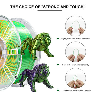 Harga yang bagus PLA + Filament F Tri Color atau 3D Printer Silk Gold Green Purple 3d Printing Filament 1.75MM on line
