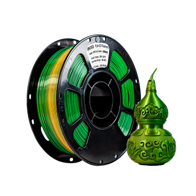 Un buen precio. Filamento para impresora 3D iBOSS High Toughness Silk Dual Color PLA+ Silk Gold Green 1.75mm en línea