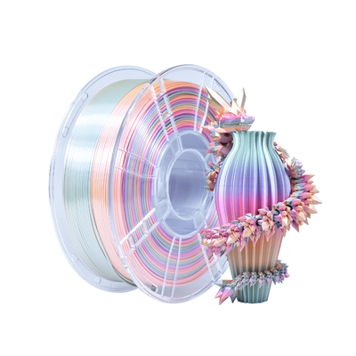 kualitas PLA+ Filament Candy PLA+ Silk Rainbow 1.75mm Filament Printer 3D pabrik