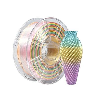 Harga yang bagus Kekuatan Tinggi Printer 3D Sutra Pelangi Warna 1.75mm PLA Filament on line