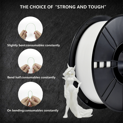 Good price 3D Printer Industry White PLA Filament 1.75mm with Tough and Flexible Properties online