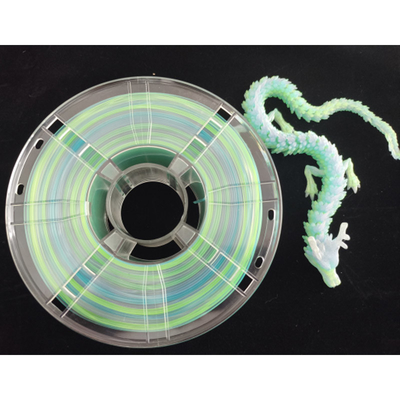 Good price Filato di PLA 1,75 mm 3D Filamento per stampante trasparente gradiente viola blu verde Filato di PLA per prestazioni industriali in linea