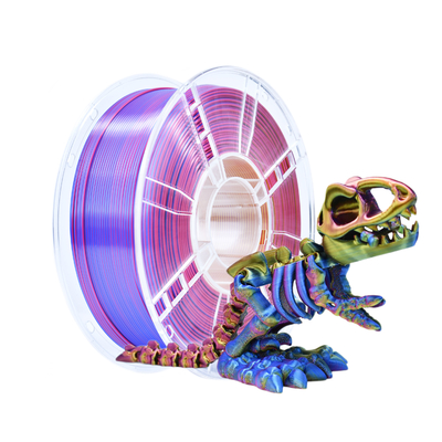 Good price FDM Forming Technology 1.75mm Sutra Tricolor Merah Biru Emas PLA Filament 3D Printing Filament on line