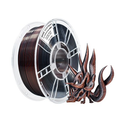 Good price Hoge hardheid 3D-printfilament 1,75 mm zijde Tir-kleur zwart rood koper PLA+ filament online