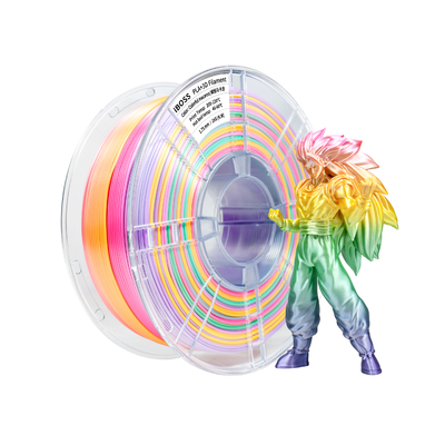 Harga yang bagus Pelangi PLA+ Filament 1kg Diameter 1.75mm Warna-warni Macaron 3D Printing Filament on line