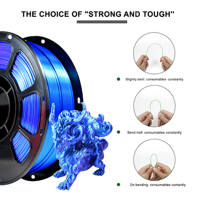Good price iBOSS Silk Tri-color 3D Printer Filament Biru Hijau Ungu 1kg Keakuratan Dimensi +/- 0.02mm on line