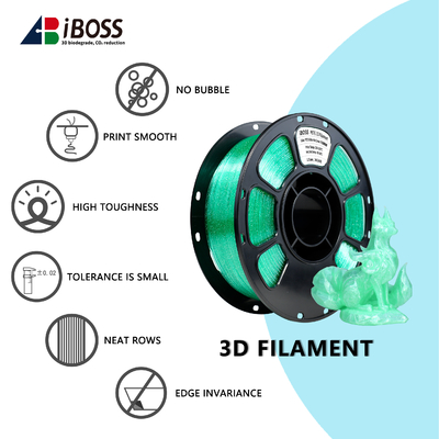 Good price Iboss 3D Pencetakan Filamen Universal 3D Printer Glitter Mint Green 1,75 mm Petg Filamen on line