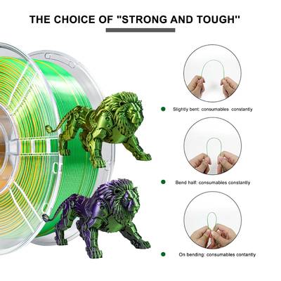 İyi bir fiyat. iBOSS PLA + Filament F Tri Color or 3D Printer Silk Gold Green Purple 3d Printing Filament 1.75MM çevrimiçi