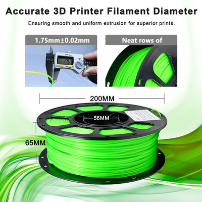Un buen precio. PLA + Filamento Temperatura Cambio de color 1.75mm Verde a amarillo Tecnología de formación FDM Filamento de impresión 3D en línea