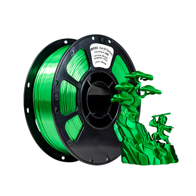 Un buen precio. iBOSS Factory venta al por mayor PLA+ Silk Filamento para impresora 3D  Seda Verde 1.75mm Material de impresión 3D 1000g en línea